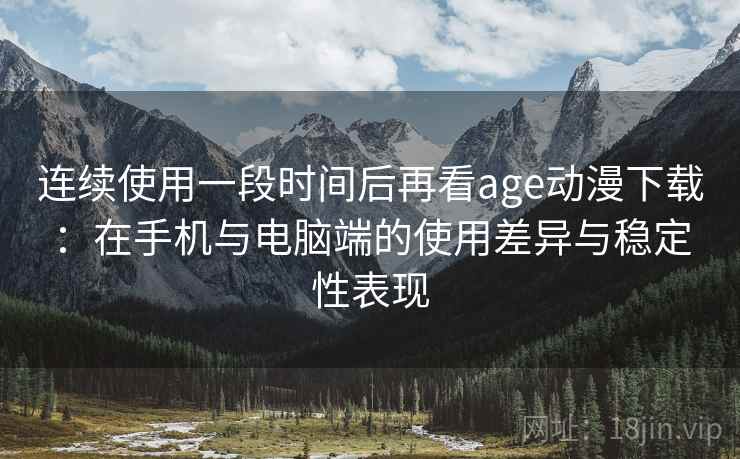 连续使用一段时间后再看age动漫下载：在手机与电脑端的使用差异与稳定性表现