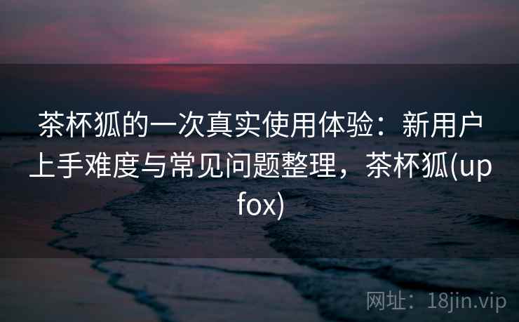 茶杯狐的一次真实使用体验：新用户上手难度与常见问题整理，茶杯狐(upfox)