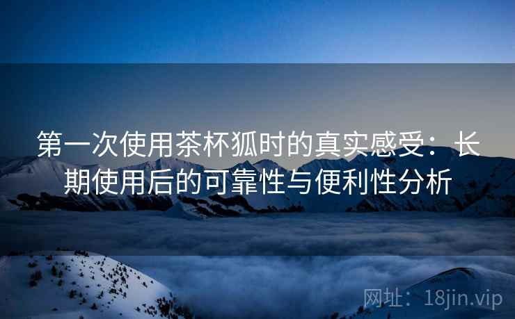 第一次使用茶杯狐时的真实感受：长期使用后的可靠性与便利性分析