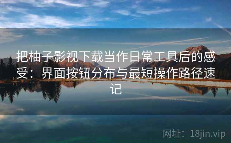 把柚子影视下载当作日常工具后的感受：界面按钮分布与最短操作路径速记
